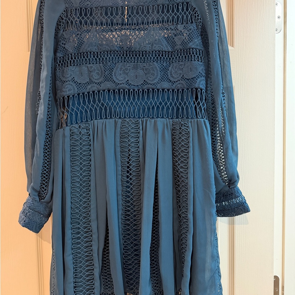 Eri + Ali Elegant Blue Lace Dress